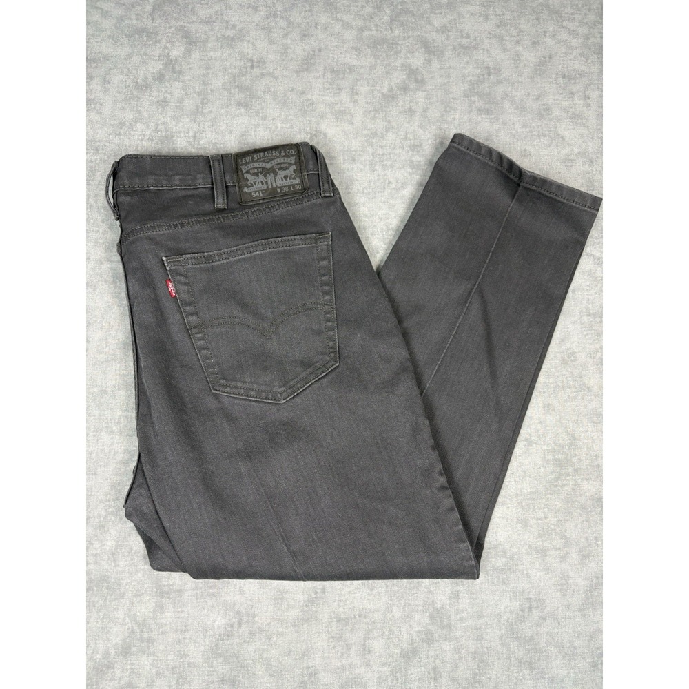 Levi's 541 Men's Jeans 38x30 Charcoal Gray Athletic Taper Stretch Denim